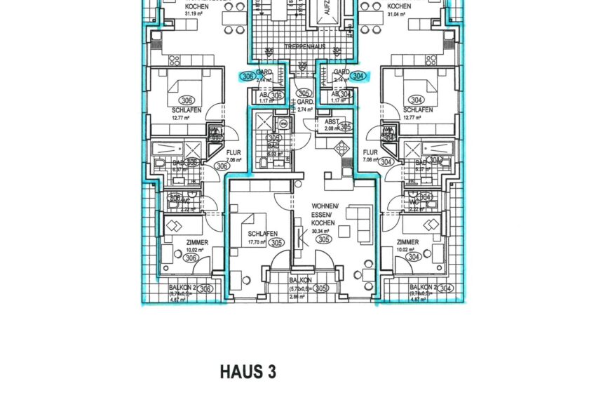 Grundrissplan  Whg.4+6