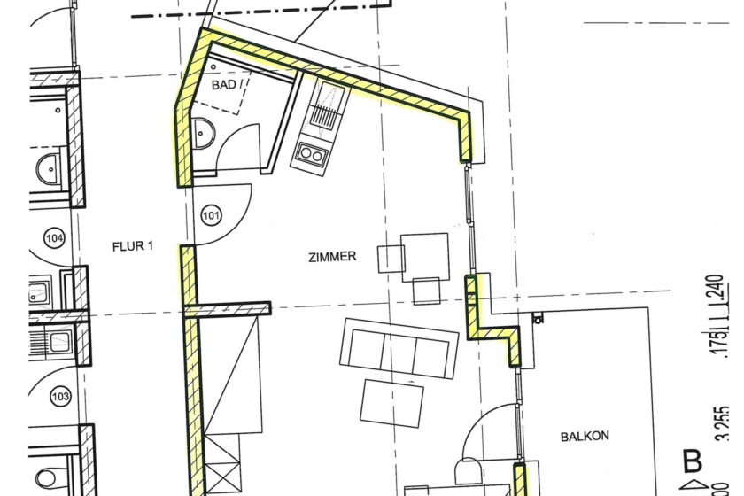 Grundriss Whg. 101
